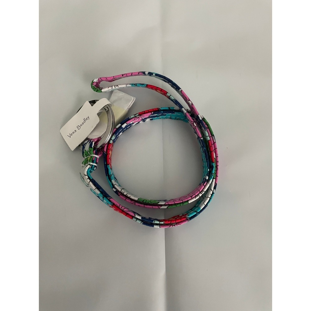 Vera Bradley 18 inch Lanyard Far Out Floral Multi Color Quilted Cotton NEW